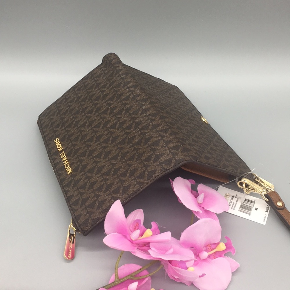 Michael Kors Jet Set Travel Lg Double Zip Wristlet Smartphone Wallet Phone Holdr - Picture 13 of 16